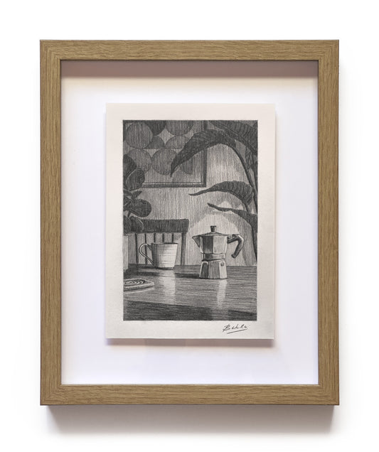 Morning Coffee - Original Drawing