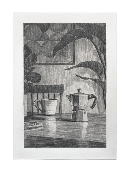 Morning Coffee - Original Drawing